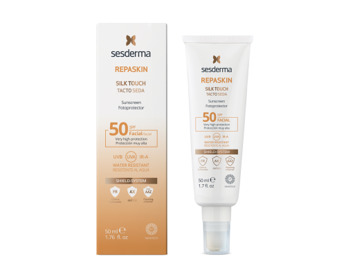 Sesderma REPASKIN SILK TOUCH Facial Sunscreen SPF 50 - Солнцезащитное средство с нежностью шелка для лица, 50 мл