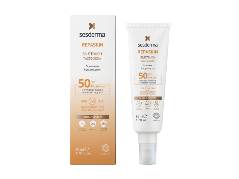 Sesderma Repaskin silk touch facial sunscreen SPF 50 Солнцезащитное средство с нежностью шелка для лица, 50 мл