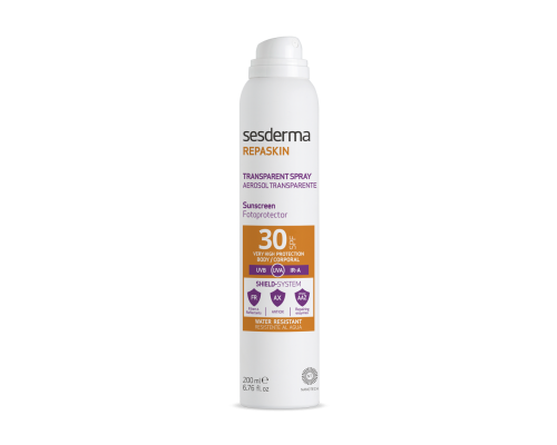 Sesderma Repaskin Transparent Spray Body sunscreen SPF 30 Спрей солнцезащитный прозрачный для тела, 200 мл