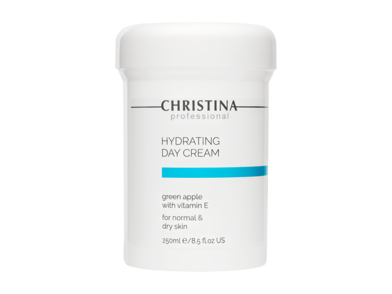 Christina Hydrating Day Cream Green Apple + Vitamin E for normal and dry skin Увлажняющий дневной крем с витамином Е для нормальной и сухой кожи «Зеленое яблоко», 250 мл