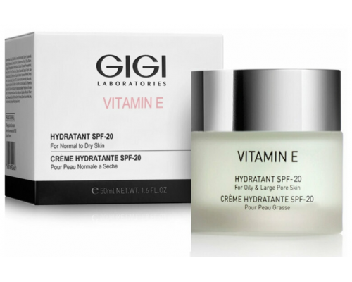 Gigi Vitamin E Hydratant SPF 20 for oily & large pore skin Увлажняющий крем для комбинированной и жирной кожи, 50 мл.