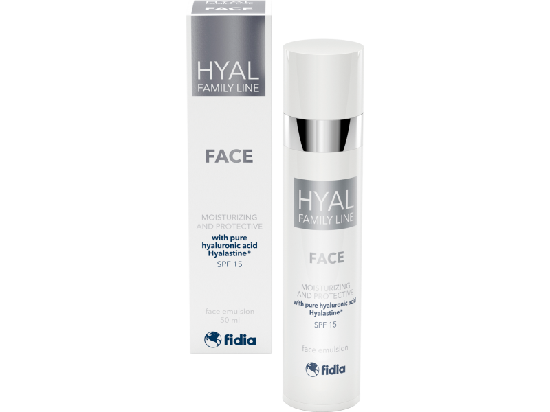 Hyal Family Line Face Cream (Fidia) Увлажняющая защитная эмульсия для лица с гиалуроновой кислотой, 50 мл.