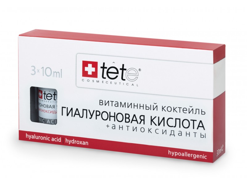  Гиалуроновая кислота + Антиоксиданты TETe Hyaluronic Acid & Antioxidants (Vit.C) 3*10 ml  Применение