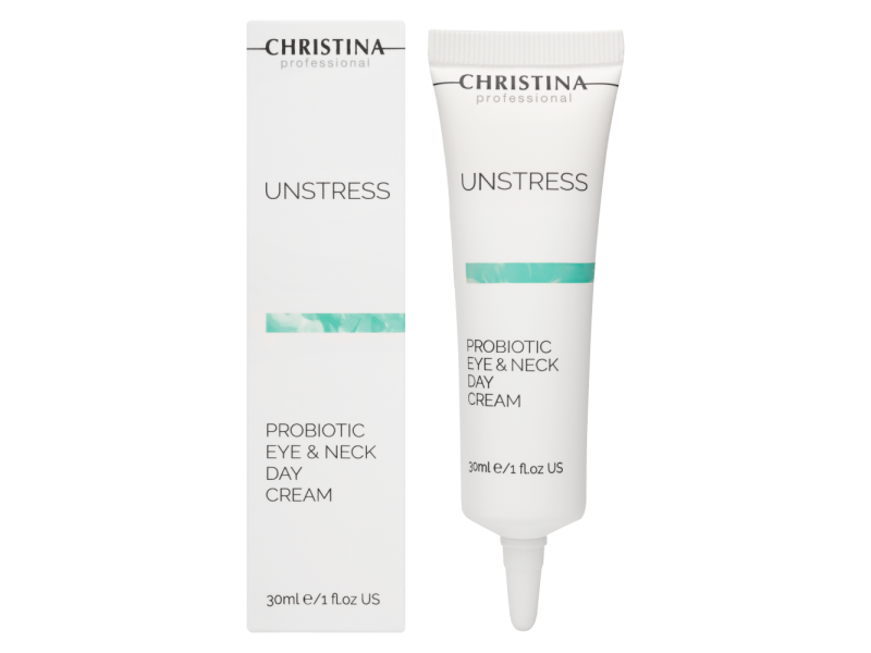  Christina Unstress Probiotic Day Cream Eye & Neck SPF 8 Дневной крем с пробиотическим действием для кожи вокруг глаз и шеи SPF 8 30 мл.   Применение