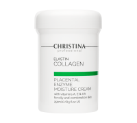 Christina Elastin Collagen Placental Enzyme Moisture Cream with Vitamins A, E & HA Увлажняющий крем с витаминами А, Е и гиалуроновой кислотой для жирной и комбинированной кожи «Эластин, коллаген, плацентарный фермент», 250 мл 