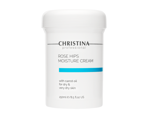 Christina Rose Hips Moisture Cream with Carrot Oil for dry and very dry skin Увлажняющий крем с маслом моркови для сухой и очень сухой кожи «Шиповник», 250 мл. 